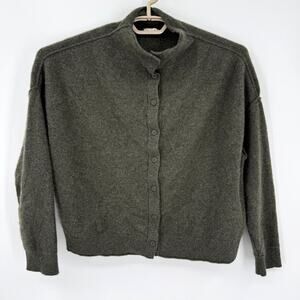 Pilcro Anthropologie Alani 100% Cashmere Cardigan Sweater Mock Neck Crop Medium